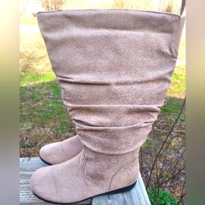 Hot Tomato Giselle Mid-calf Taupe Boots Size 9W